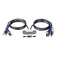 Iogear Micro USB PLUS KVM Switch with audio and cables 2-Port