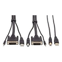 Tripp Lite DVI KVM Cable Kit - DVI, USB, 3.5 mm Audio (3xM/3xM) + USB (M/M), 1080p, 6 ft., Black - video / USB / audio