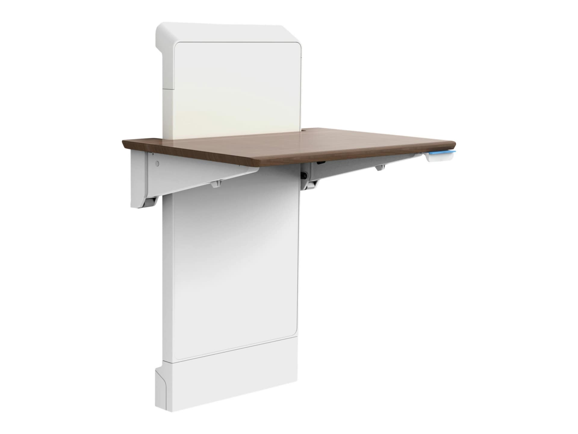 Ergotron WorkFit Elevate Sit-Stand Wall Desk - Snow White/Walnut Hills