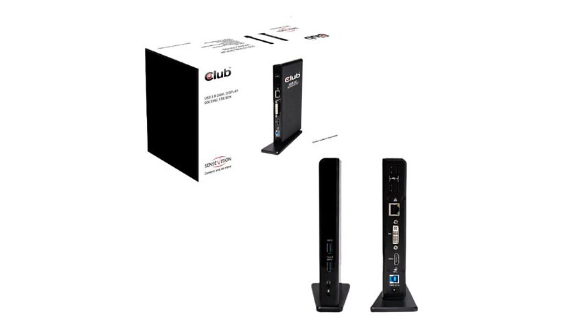Club3D SenseVision USB 3.0 Dual Display Docking Station - docking station -
