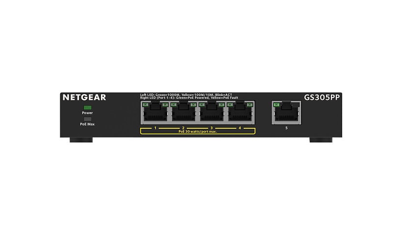 NETGEAR GS305PP - switch - 5 ports - unmanaged