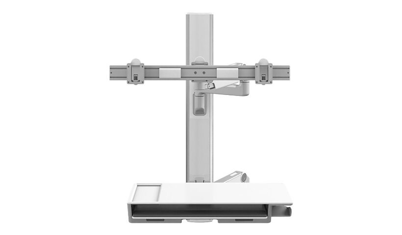 Capsa Healthcare V6 Wall Workstation mounting kit - for 2 LCD displays / keyboard - white, aluminum