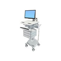 Ergotron StyleView Electric Lift Cart with LCD Arm, LiFe Powered, 9 Drawers