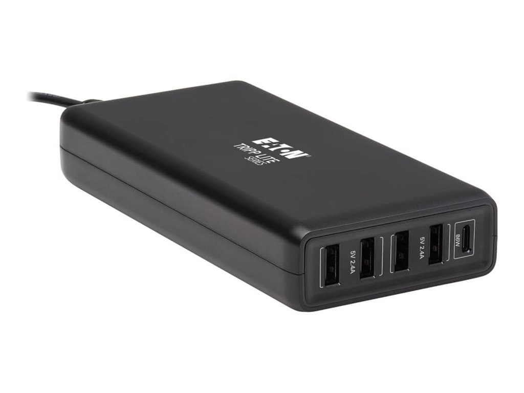 Thumbnail 2 of 9 for Eaton Tripp Lite Series USB-IF Multi-Device USB Charger 110W Total 1x USB-C PD 3.0 PD port 86W/4x USB-A Auto-sensing