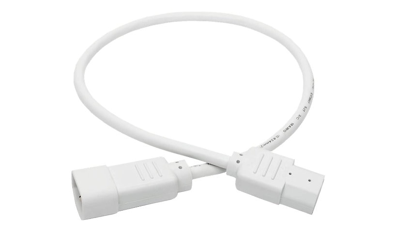 Eaton Tripp Lite Series PDU Power Cord, C13 to C14 - 10A, 250V, 18 AWG, 2 ft. (0.61 m), White - power extension cable -