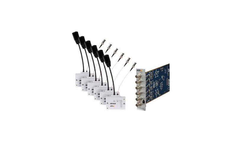 AXIS T8648 PoE+ over Coax Blade Compact Kit - video server - 6 channels