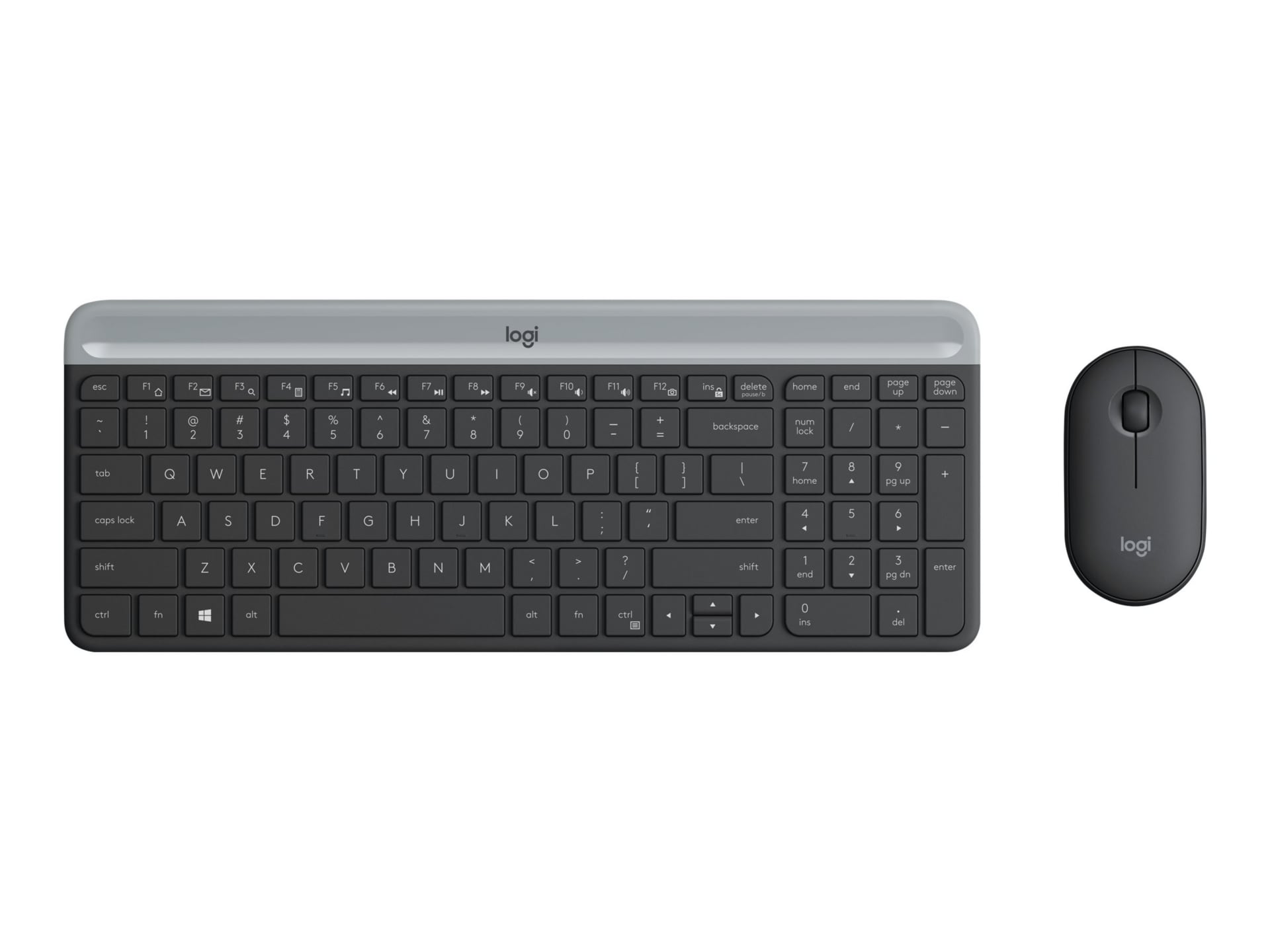 Logitech Slim Wireless Combo MK470 - keyboard and mouse set - graphite Inpu