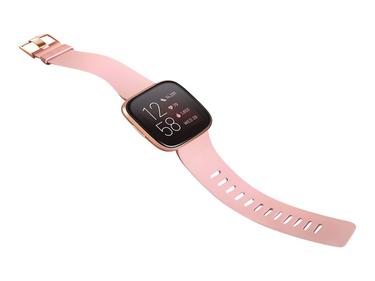 Fitbit Versa 2 Smartwatch - Copper Rose Anodized Aluminum Case w Petal Band