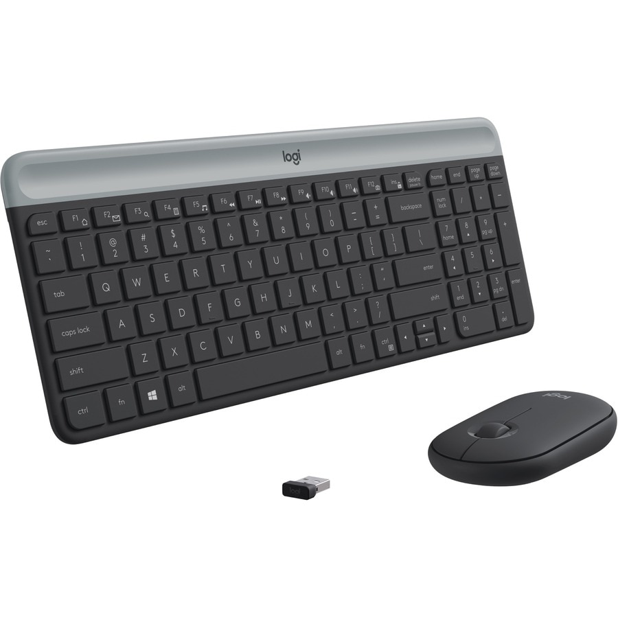 Logitech Slim Wireless Combo MK470 - keyboard and mouse set - graphite