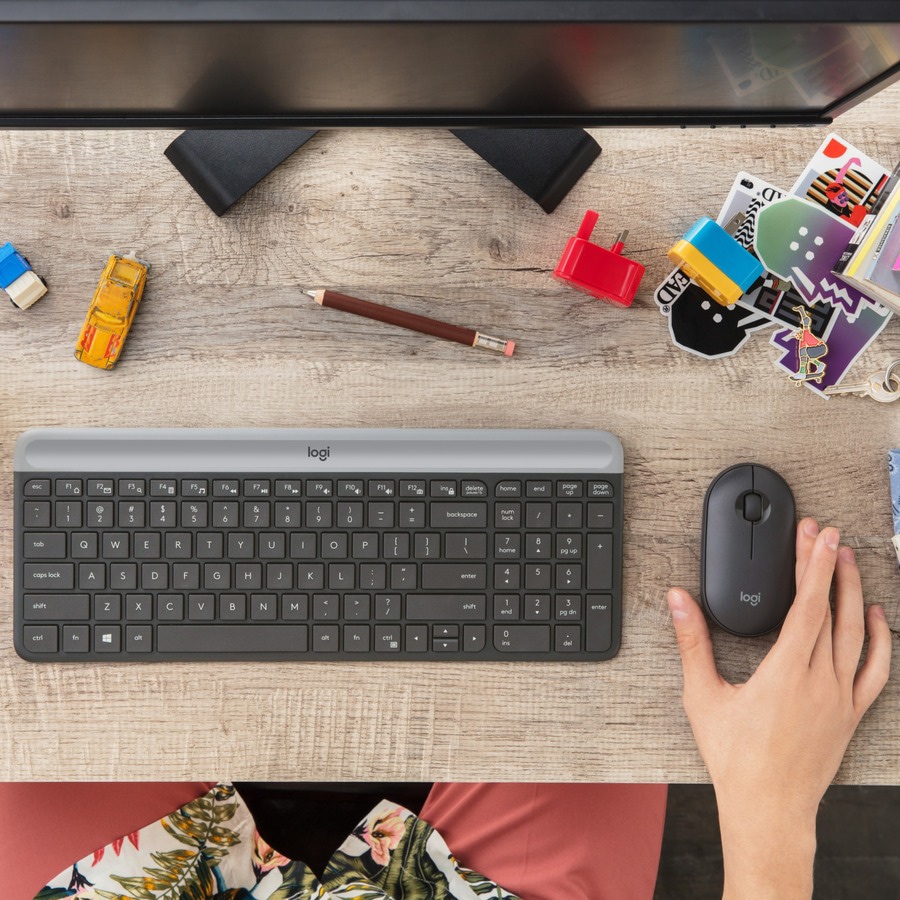Thumbnail 3 of 11 for Logitech Slim Wireless Combo MK470 - keyboard and mouse set - graphite