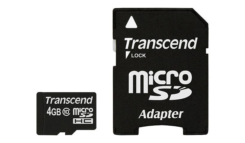 Transcend Premium - carte mémoire flash - 4 Go - micro SDHC