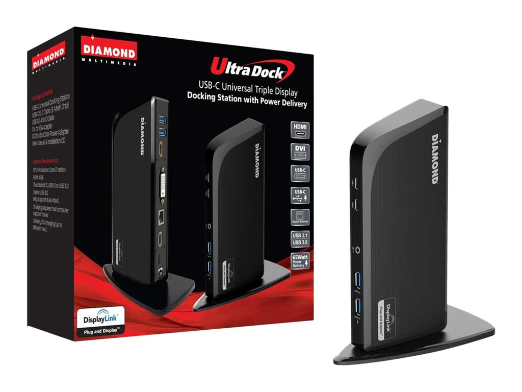 Diamond Ultra Dock DS3900PD - docking station - USB-C - DVI, 2 x HDMI - GigE