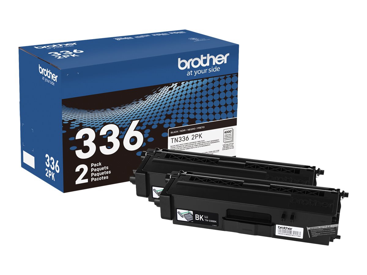 Brother TN336 2PK - 2-pack - black - original - toner cartridge