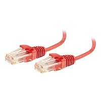 C2G 10ft Cat6 Ethernet Cable - Slim - Snagless Unshielded (UTP) - Red - pat
