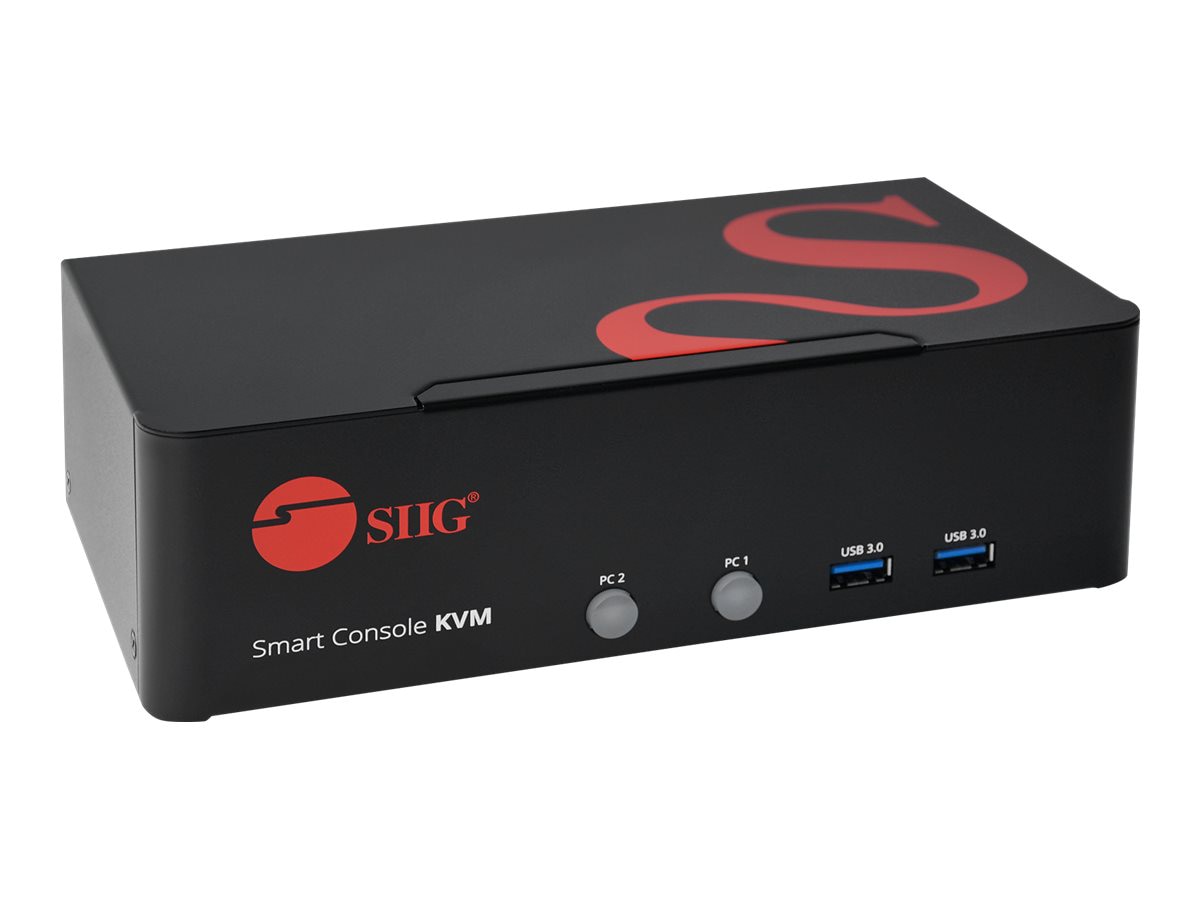 SIIG 2 Port 4K DVI Dual Link KVM Switch with USB 3.0, Audio, Mic - KVM / au