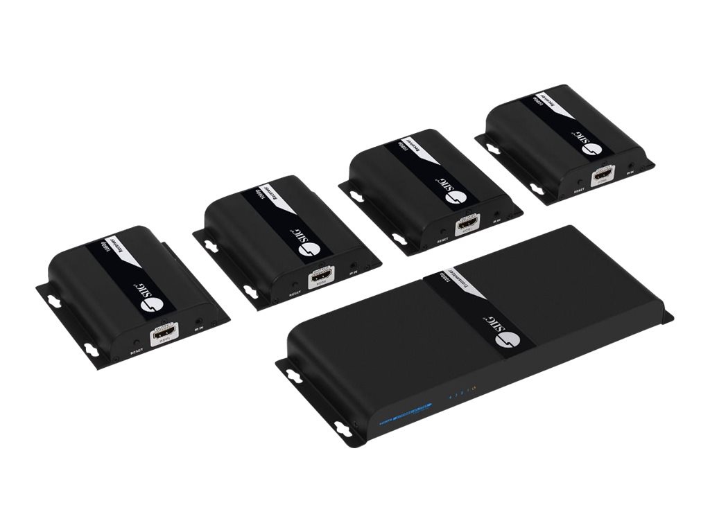 SIIG 1x4 HDMI Splitter HDbitT over IP Extender - transmitter + 4 receivers