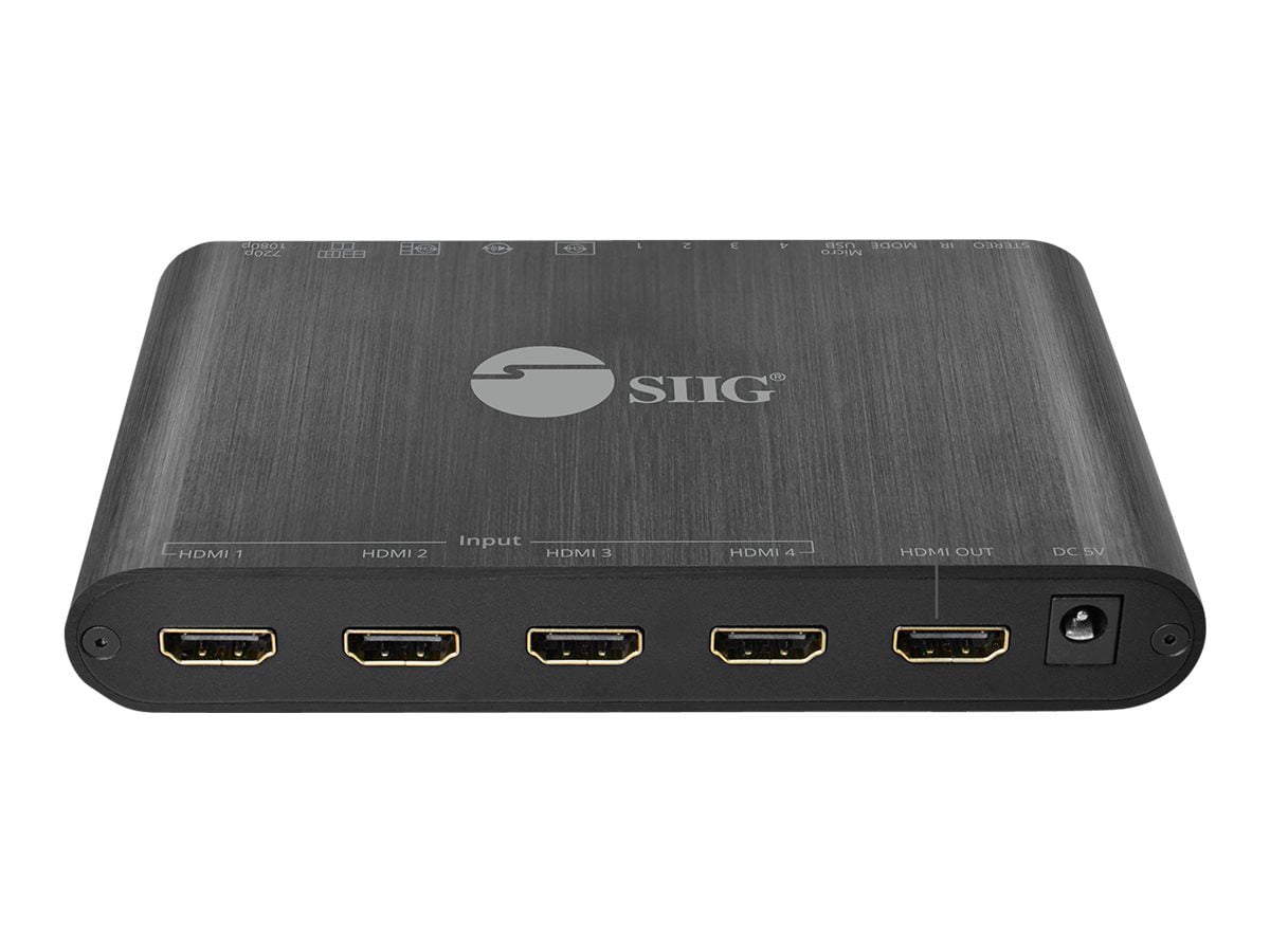 SIIG 4x1 HDMI Seamless Quad-Split Multi-Viewer - video/audio switch - 4 ports - TAA Compliant