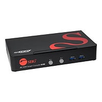 SIIG 2 Port 4K 60HZ HDMI KVM Switch with USB 3.0, Audio, Mic, HDMI 2.0a,HDR
