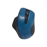 Verbatim Silent Ergonomic Wireless Blue LED Mouse - mouse - 2.4 GHz - dark
