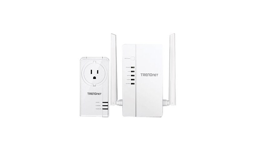 TRENDnet WiFi Everywhere Powerline AV2 Wireless Kit - powerline adapter kit - Wi-Fi 5 - Wi-Fi 5 - wall-pluggable