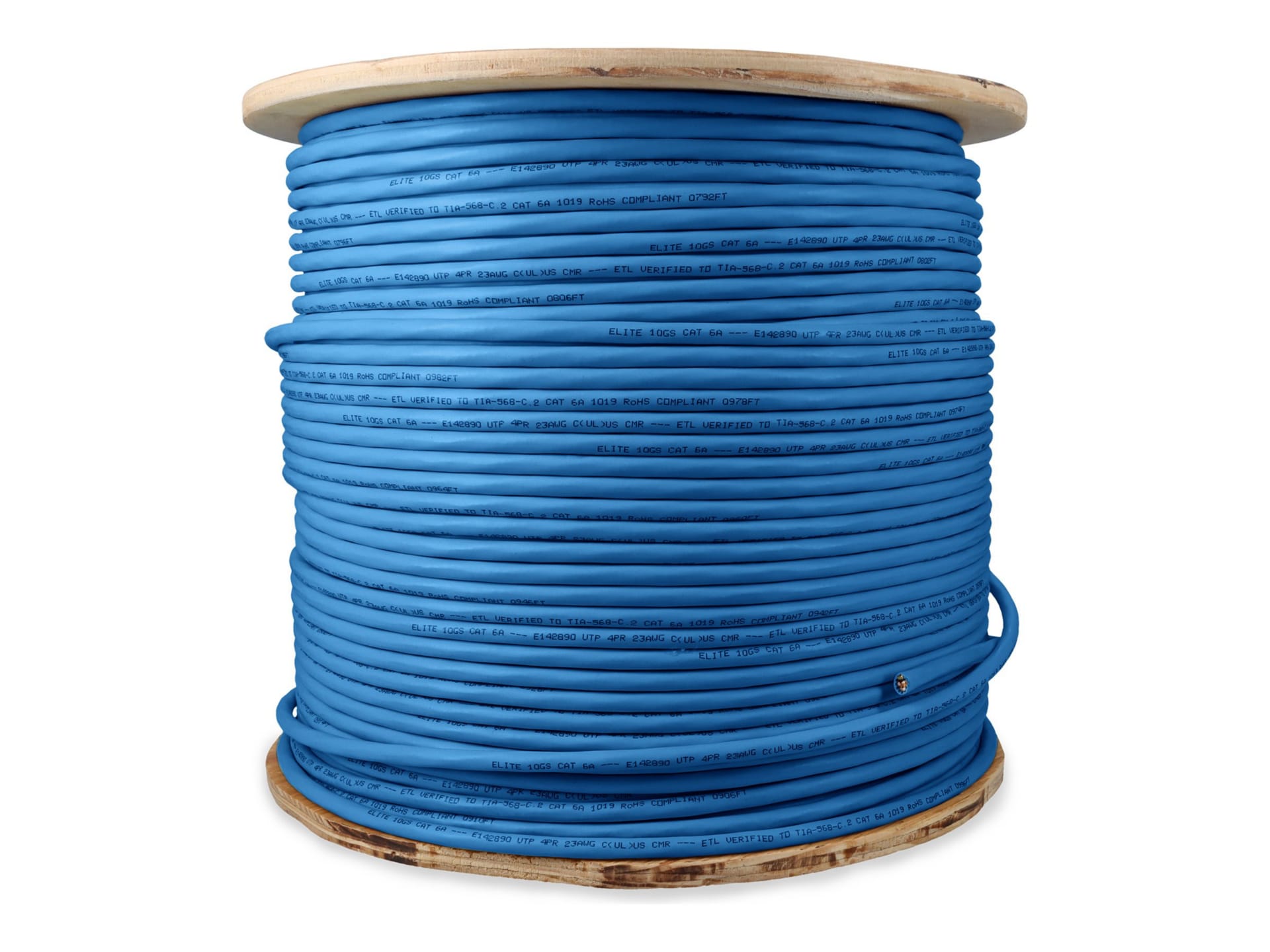 Proline 1000ft Non-terminated Blue Cat6A UTP PVC Copper Patch Cable