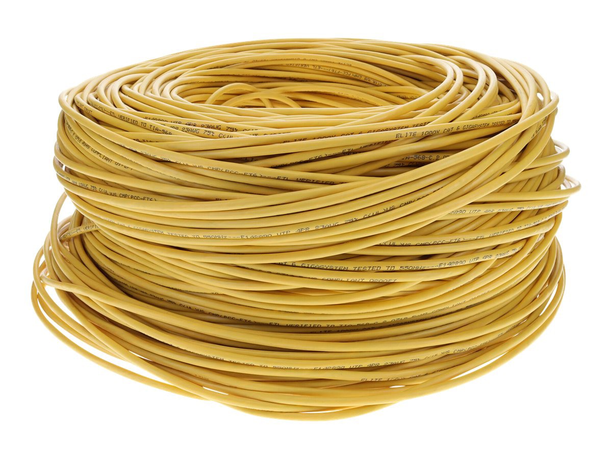 1000ft Non-Terminated Yellow CAT 6 PVC Bulk Cable