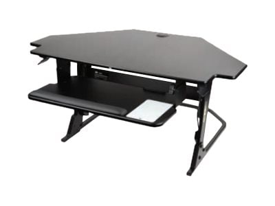 3M Precision Standing Adjustable Corner Desk - Black