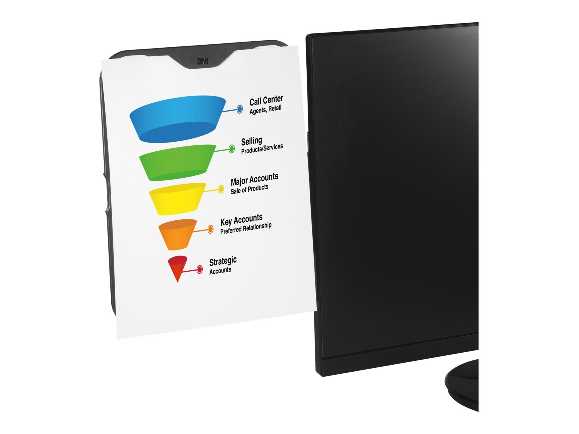 3M 8.5"x11" Dry Erase Monitor Whiteboard - Black
