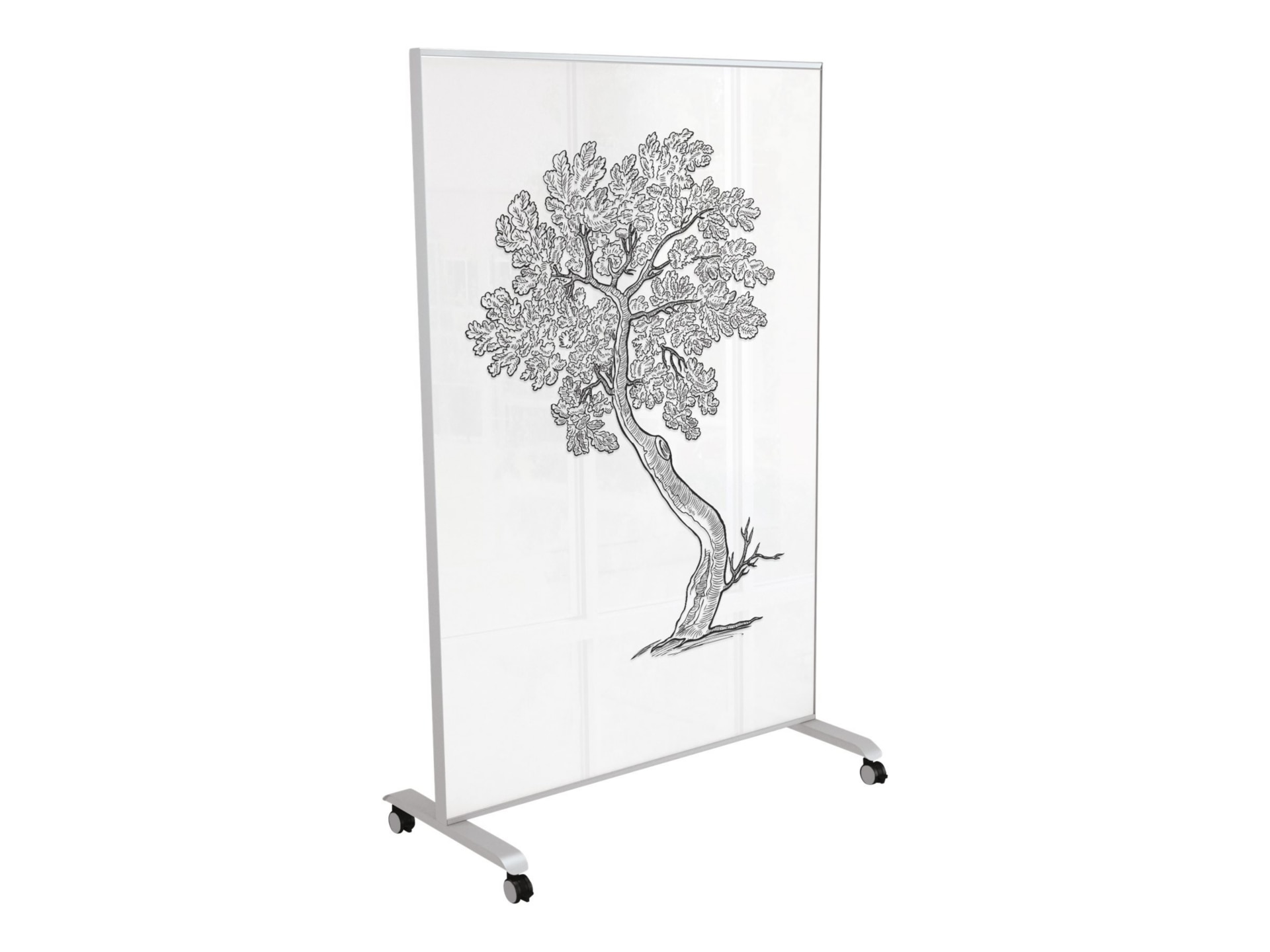 MooreCo Hierarchy Grow & Roll Large - whiteboard - 73.19 in x 47.6 in - double-sided - white