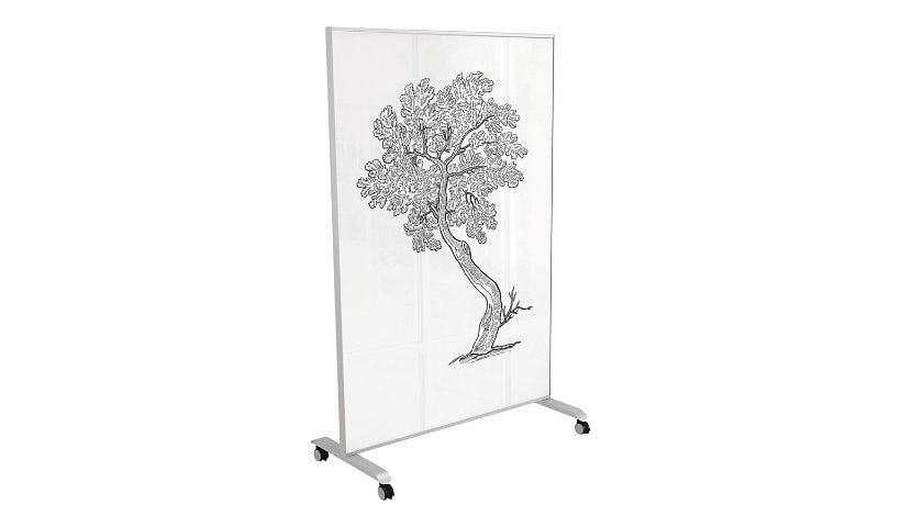 MooreCo Hierarchy Grow and Roll Mobile Glass Board - Large