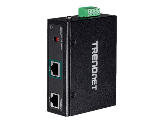 TRENDnet Industrial Gigabit UPoE Splitter, Dual DC Power Outputs, DIN-Rail