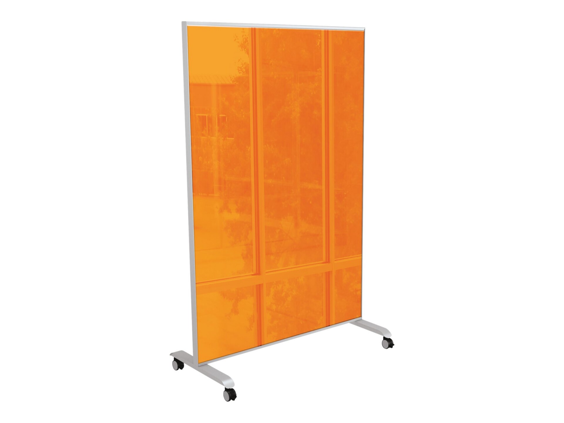 MooreCo Hierarchy Grow & Roll Large Mobile Glass Board - Yellow/Orange