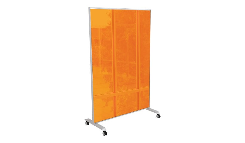 MooreCo Hierarchy Grow & Roll Large Mobile Glass Board - Yellow/Orange