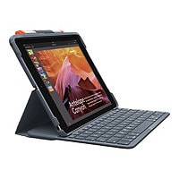 Logitech 10.2" Keyboard Case Slim Folio for iPad (7th, 8th &amp; 9th gen) - keyboard and folio case - graphite