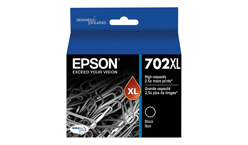 Epson 702XL With Sensor - haute capacité - noir - original - cartouche d'encre