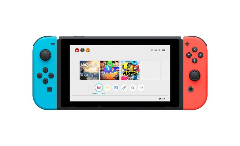 Nintendo Switch with Neon Blue and Neon Red Joy-Con - game console ...