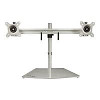 StarTech.com Dual Monitor Stand, Free Standing Desktop Pole Stand for 2x 24" (17.6lb/8kg) VESA Mount Displays, Height