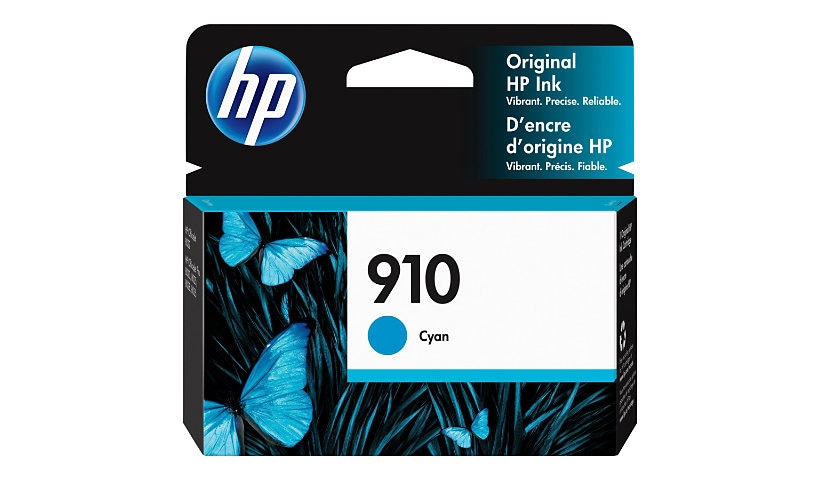 HP 910 Original Standard Yield Inkjet Ink Cartridge - Cyan - 1 Each