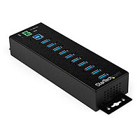 StarTech.com 10 Port USB 3.0 Hub - Self Powered Metal Industrial Hub 5Gbps