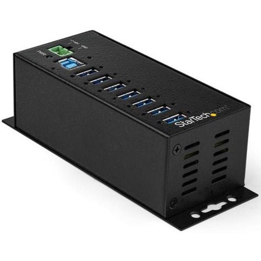 StarTech.com 7 Port USB Hub w/ Power Adapter, Metal Industrial USB 3.0 Data
