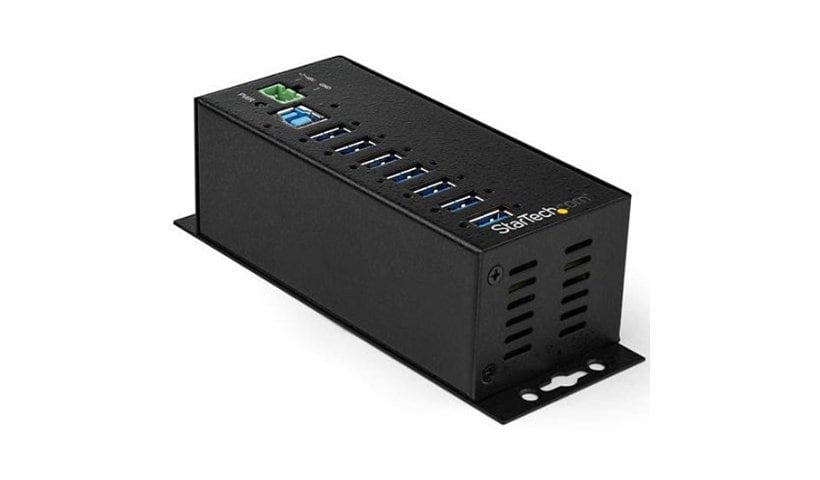 StarTech.com 7 Port USB Hub w/ Power Adapter - Metal Industrial Hub USB 3.0 5Gbps Data - Mountable