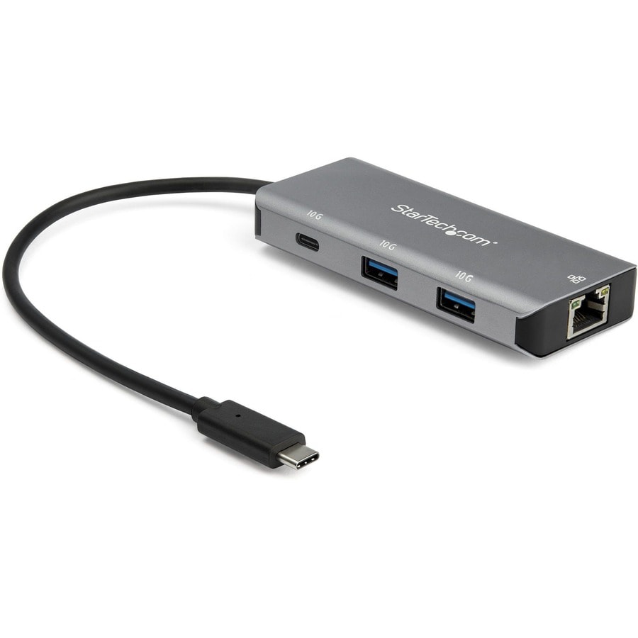 StarTech.com 3 Port USB C Hub with Gigabit Ethernet - 2x USB-A/1x USB-C - USB 3.1 Gen 2 Hub 10Gbps