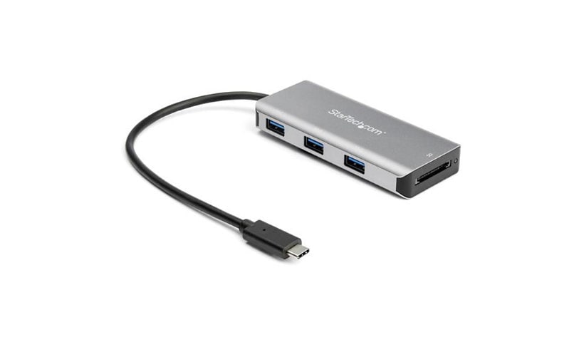 StarTech.com 3 Port USB C Hub with SD Card Reader - 3x USB-A & SD Slot - USB 3.2 Gen 2 10Gbps Type C Laptop Adapter Hub