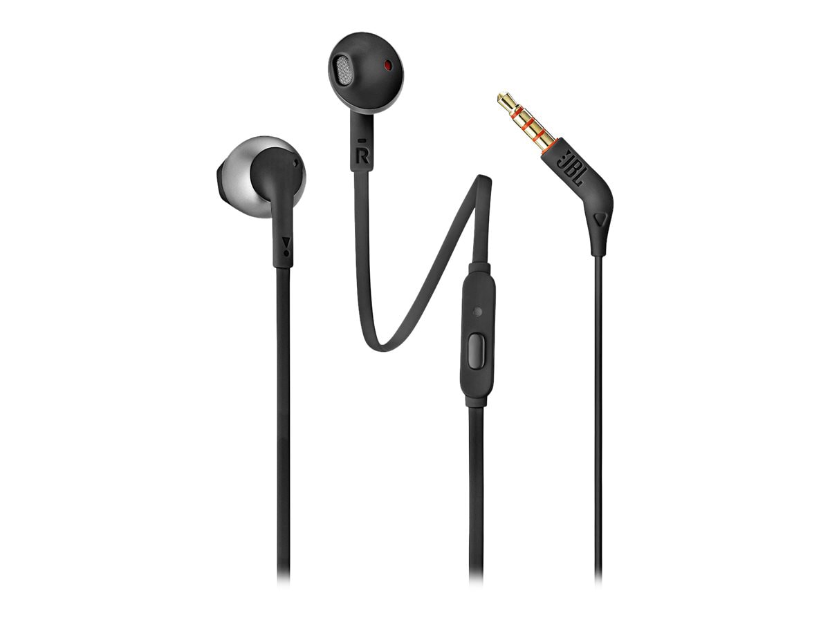 JBL T205 - earphones with mic - JBLT205BLK - Headphones - CDWG.com