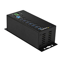 StarTech.com 7 Port USB Hub w/ Power Adapter - Metal Industrial USB 3.0 Data Hub - Din Rail, Wall & Desk Mountable USB