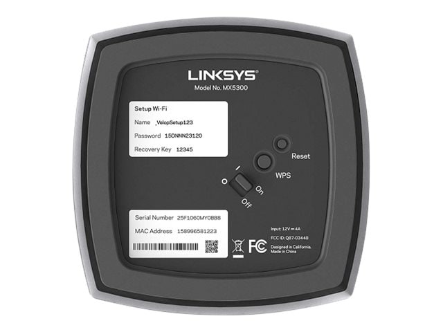 Linksys VELOP Whole Home Mesh Wi-Fi System MX5300 - wireless router - Wi-Fi 6 - desktop