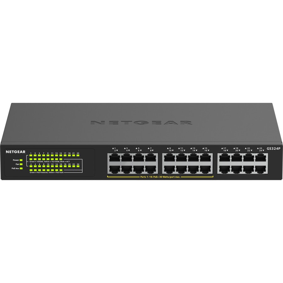 NETGEAR 24-port Gigabit Ethernet Unmanaged PoE+ Switch with 190W PoE Budget