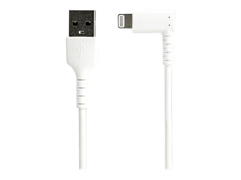 StarTech.com 6ft (2m) Durable Right Angled USB-A to Lightning Cable - White