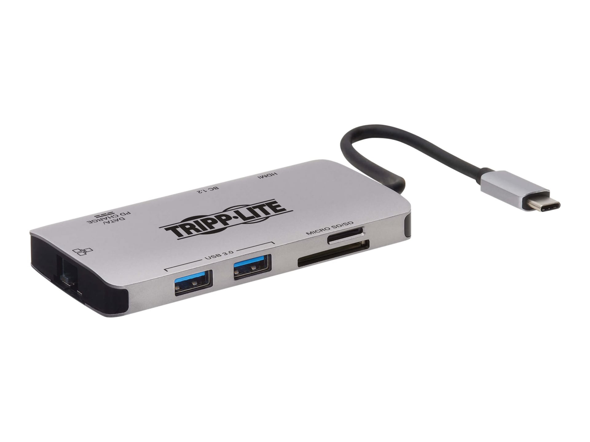 Eaton Tripp Lite Series USB-C Portable Docking Station - HDMI 4K @ 30 Hz, USB-A/C, GbE, SD/Micro SD, PD Charging 3.0,