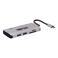 Tripp Lite USB-C Portable Docking Station - HDMI 4K @ 30 Hz, USB-A/C, GbE, SD/Micro SD, PD Charging 3.0, Gray - docking